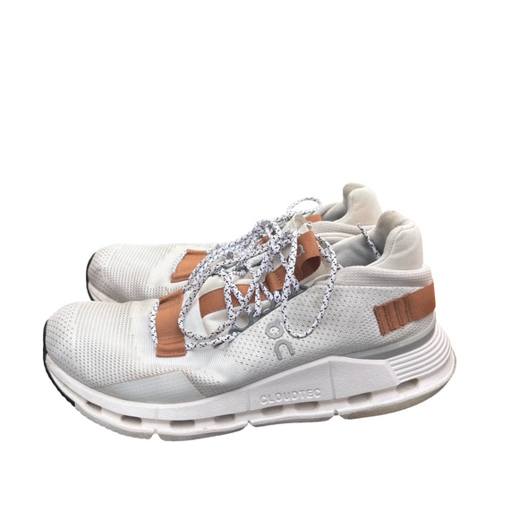 On Running White and Tan Athletic Shoes - Picture 1 of 4